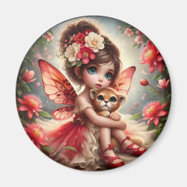 Een fee en haar Leeuw Cub - Rode Magneet