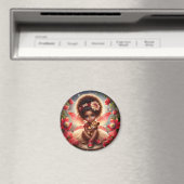 Een fee en haar leeuw welp rode magneet (Insitu (Vaatwasser))