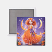 Een fee - Oranje magneet (Voorkant / Achterkant)