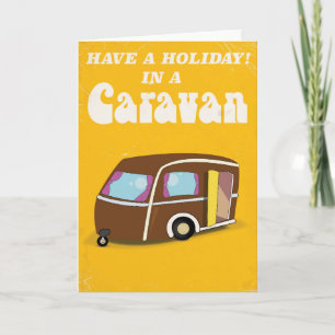 Een feestdag in een Caravan  cartoon poster Feestdagen Kaart