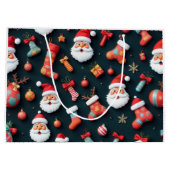 Een feestelijk tapijt en kerstsfeer groot cadeauzakje (Achterkant)