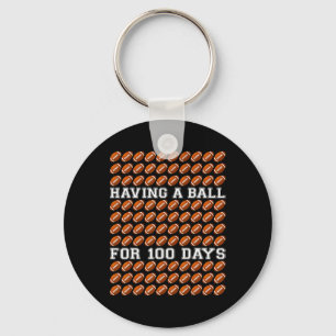 Een Feestje Voor 100 Dagen School Voetbal Leraar Sleutelhanger