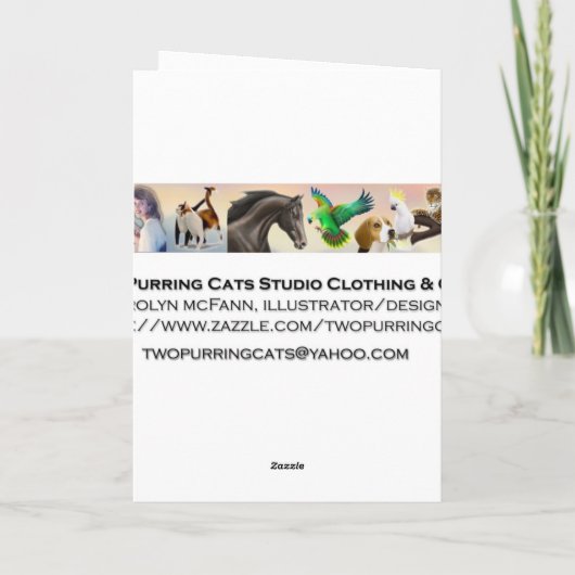 Een Feline familie kerst Kaart (Achterkant)