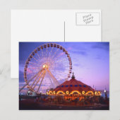 Een ferris wiel en carrousel bij de marine pier in briefkaart (Voorkant / Achterkant)