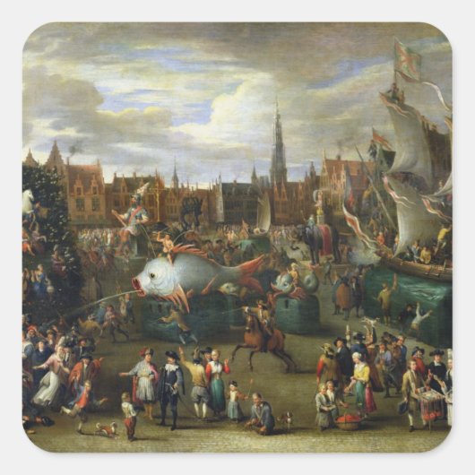 Een festival in Antwerpen Vierkante Sticker (Voorkant)