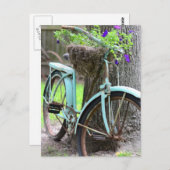 Een fiets in de tuin briefkaart (Voorkant / Achterkant)