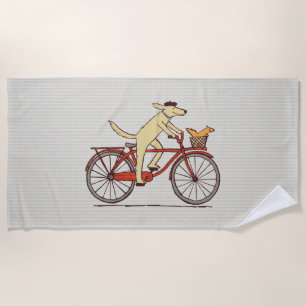 Een fiets met een eekhoornsprietkunst strandlaken