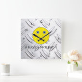 Een fijne dag vierkante klok (Huis)