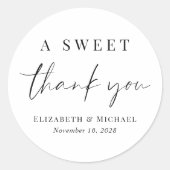 Een fijne dank voor je bruiloft ronde sticker (Voorkant)
