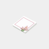 Een fijne ruit met roze bloemen - post-it® notes (Schuin)