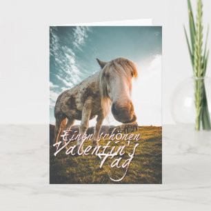 Een fijne Valentijnsdag met een paard dat kijkt Kaart