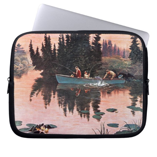 Een fijne vangst door John Clymer Laptop Sleeve (Voorkant)