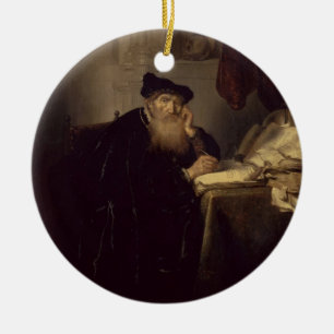 Een filosoof, 1635 (olie op het paneel) keramisch ornament