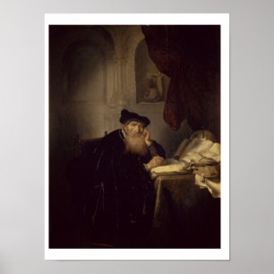 Een filosoof, 1635 (olie op het paneel) poster