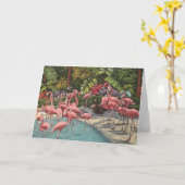 Een Flamboyante Flamingokaart Kaart (Gele Bloem)