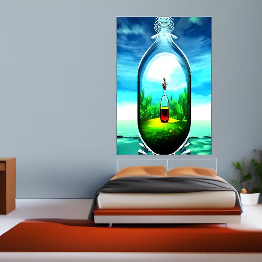 Een fles in een fles | AI Art Poster