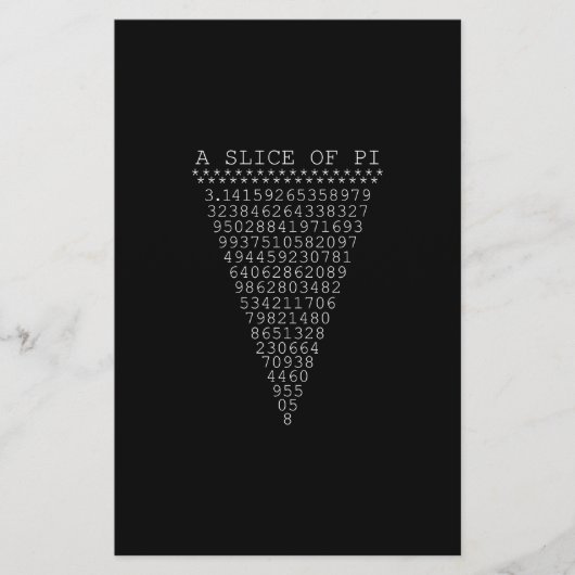 Een flitsachtig segment van Pi Briefpapier (Voorkant)