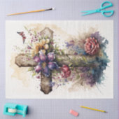 Een Floral Cross-Series Design 9 Tissuepapier (Craft)