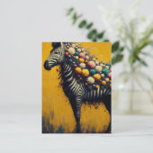 Een florale Zebra Briefkaart (Staand voorkant)