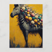 Een florale Zebra Briefkaart (Voorkant)
