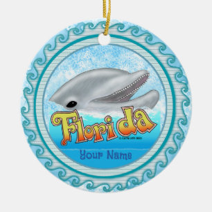 Een Floridodolfijn Keramisch Ornament