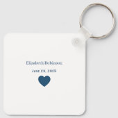 Eén foto Beste papa ooit met naam en datum Sleutelhanger (Achterkant)