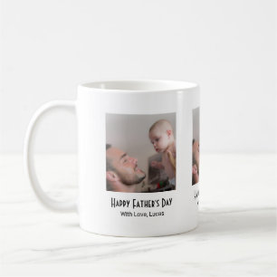 Eén foto Gelukkige Vaderdag Zwart Wit Koffiemok