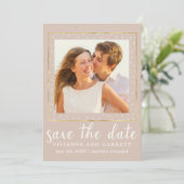Één Foto Huwelijk Sla de Datum op Save The Date (Staand voorkant)