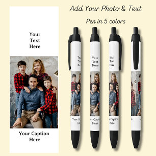 Een foto, Naam Datum, jouw tekst op wit, Zwart Zwarte Inkt Pen