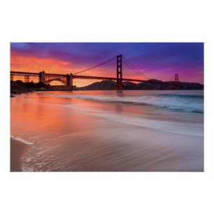 Een foto van de Golden Gate Bridge van San Francis Perfect Poster