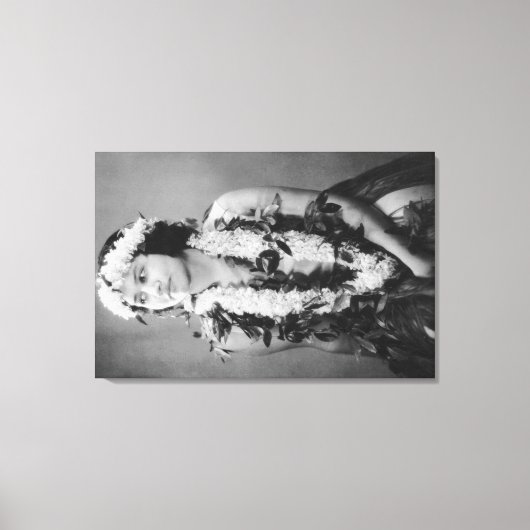 Een foto van de Hawaiian Hula DancerHawaii Canvas Afdruk (Voorkant)