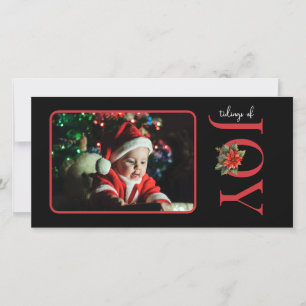 EEN FOTO VAN RED JOY / POINSETTIA FEESTDAGENKAART