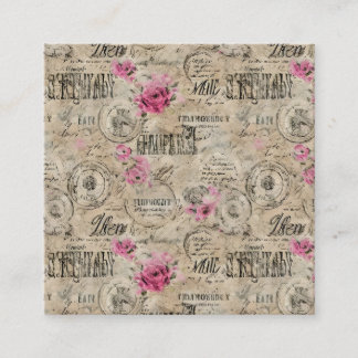 Een Franse Ephemera Design Serie 24 Vierkante Visitekaartje