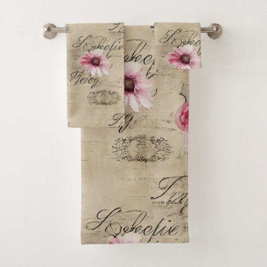 Een Franse Ephemera Design Series 20 Bad Handdoek (Insitu)
