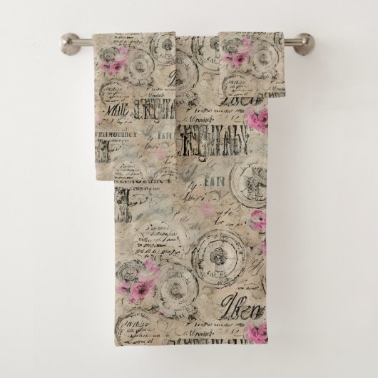 Een Franse Ephemera Design Series 24 Bad Handdoek (Insitu)