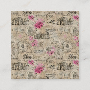 Een Franse Ephemera Design Series 24 Vierkante Visitekaartje