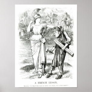 Een Franse les", cartoon uit 'Punch' Poster