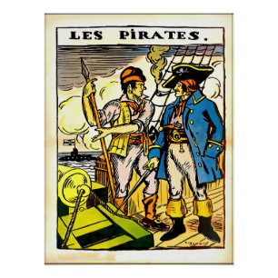 Een Franse piratenillustratie Perfect Poster