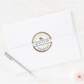 Een Freilichen Purim Script Sticker met goud (Envelop)