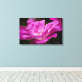 Een fuchsia roos canvas afdruk (Insitu (Houten vloer))