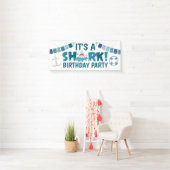 Een Fun SHARK Birthday Party Kind Banner (Insitu)