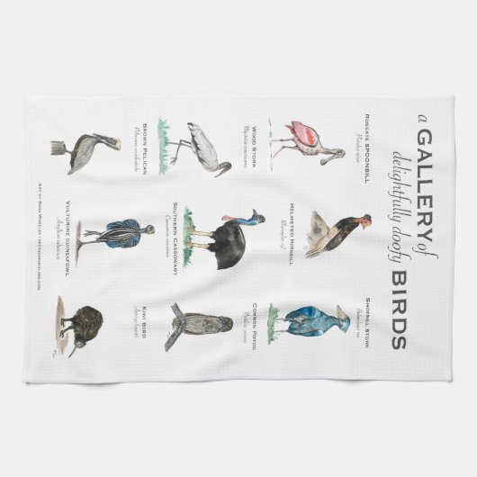 Een galerij met heerlijk gekleurde vogels theedoek (Horizontaal)
