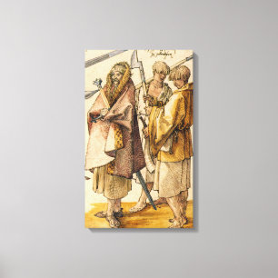 Een Gallòglach en twee kernen - Albrecht Dürer Canvas Afdruk
