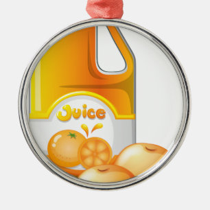 Een gallon oranje sap metalen ornament