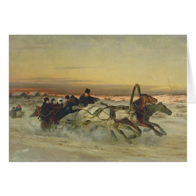 Een Galloping Winter Troika in Dawn (Voorkant Horizontaal)