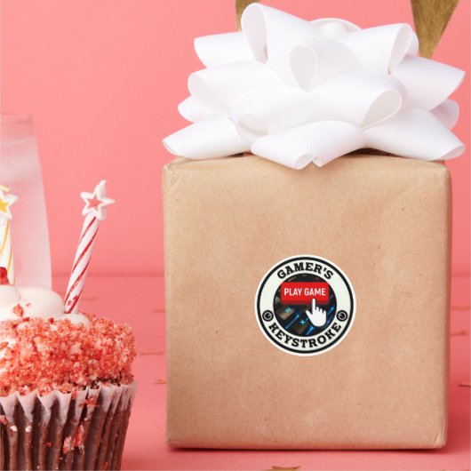 Een Gamer's One en Only Keystroke Ronde Sticker (Feest)