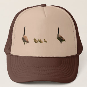 Een gans met haar Goslings Trucker Pet