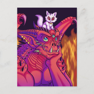 Een gargoyle en zijn huisdier briefkaart