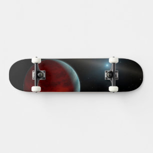 Een gasreus rond een witte dwergster. skateboard