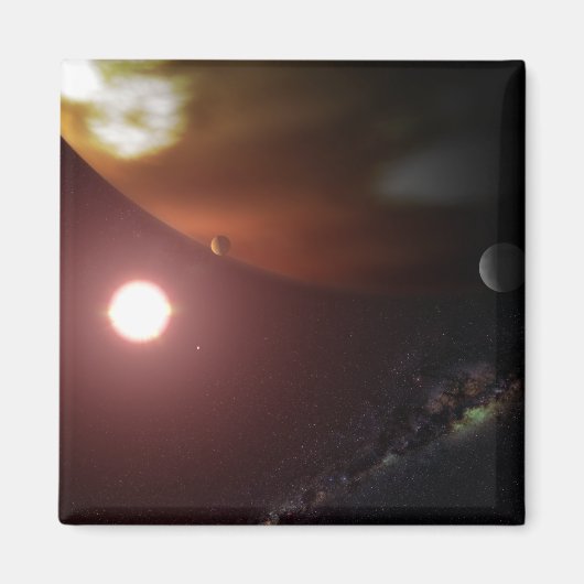 Een gasreuzenplaneet rond een rode dwergster magneet (Voorkant)
